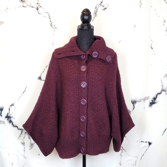Nine West Sweaters - Nine West purple knit button up sweater